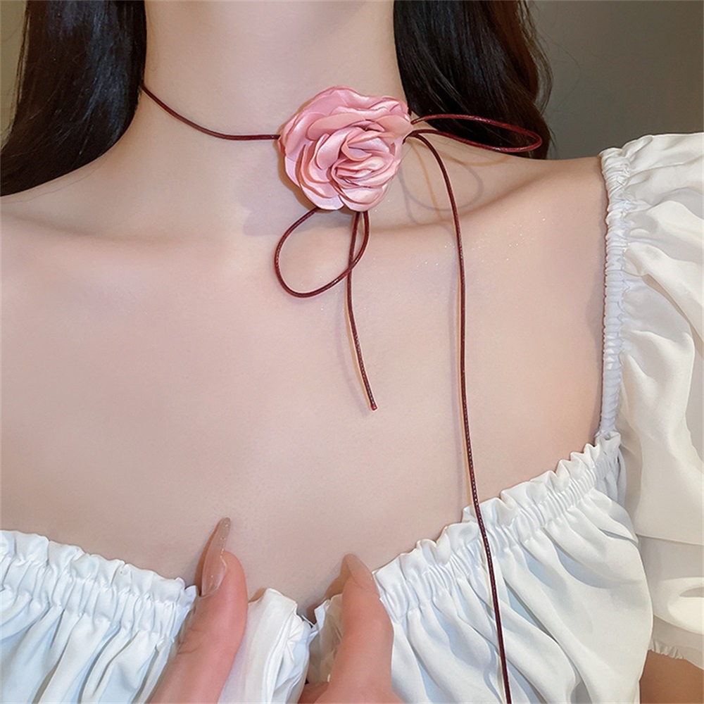 Vòng Cổ Choker Hình Hoa Trà Đen Phong Cách Cổ Điển Dành Cho Nữ