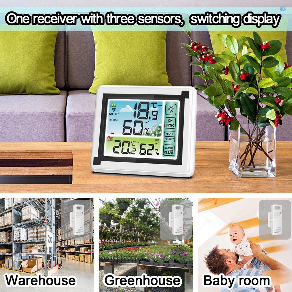 Đồng Hồ Đo Nhiệt Độ Không Dây Kỹ Thuật Số Cho smartwatchinone Trong Nhà / Ngoài Trời