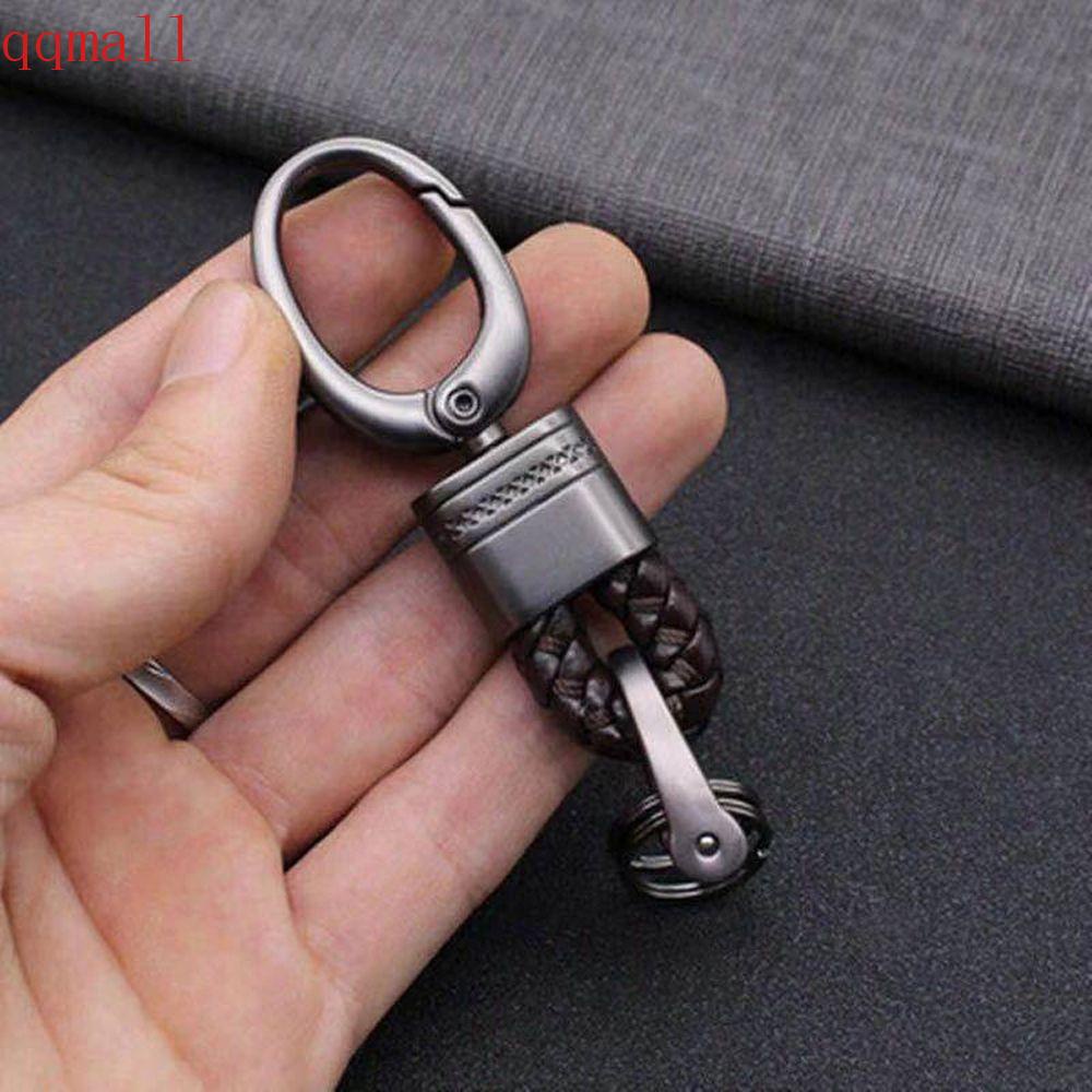 Qqmall Móc Khóa Xe Hơi Bằng Da Dệt Tay Sáng Tạo Có Kẹp ​ Móc Khóa Số Điện Thoại Tiện Lợi