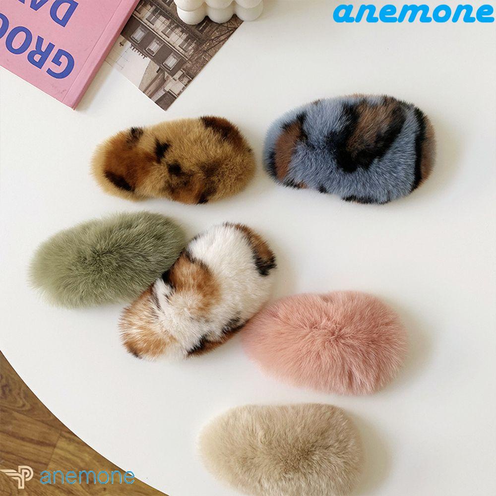 Kẹp Tóc Vải Lông Màu Trơn Dễ Thương Dành Cho Bạn Nữ