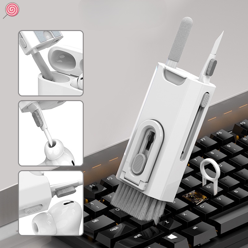 Bộ Dụng Cụ Vệ Sinh Laptop - Máy Tính - Bàn Phím - Tai Nghe Airpod Đa Năng 8 In 1 Siêu Nhỏ Gọn - Nhựa Abs Cao Cấp HSU