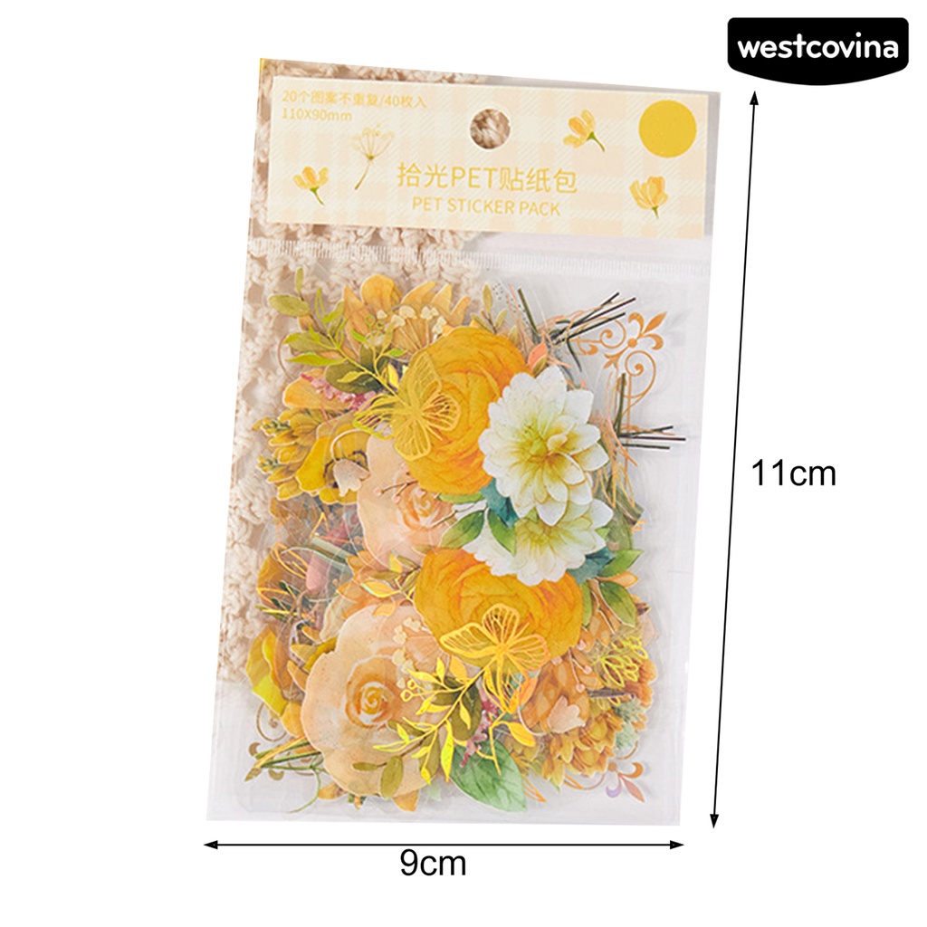 [COD]♪Túi 40 Miếng Dán Tự Dính Chống Thấm Nước Họa Tiết Hoa Xinh Xắn Trang Trí Đa Ứng Dụng