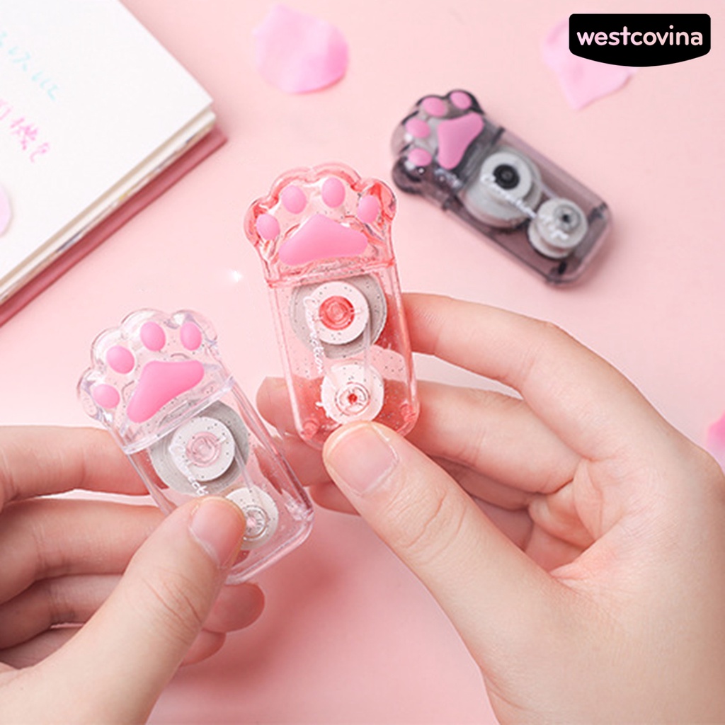 [COD]♪Băng Keo Chỉnh Sửa Tư Thế Dạng Trượt Bằng Nhựa Trong Suốt Hình Chân Mèo Màu Trắng