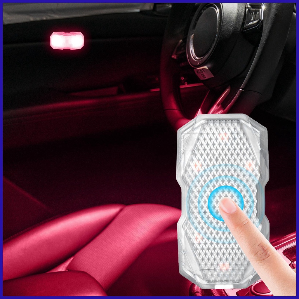 Đèn Led RGB 7 Màu Không Dây Mini Cảm Ứng Ánh Sáng Cho Nội Thất Xe Hơi