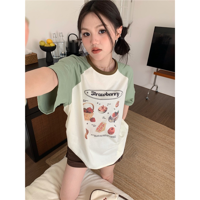 Áo Thun Ngắn Tay In Họa Tiết Thời Trang Mùa Hè