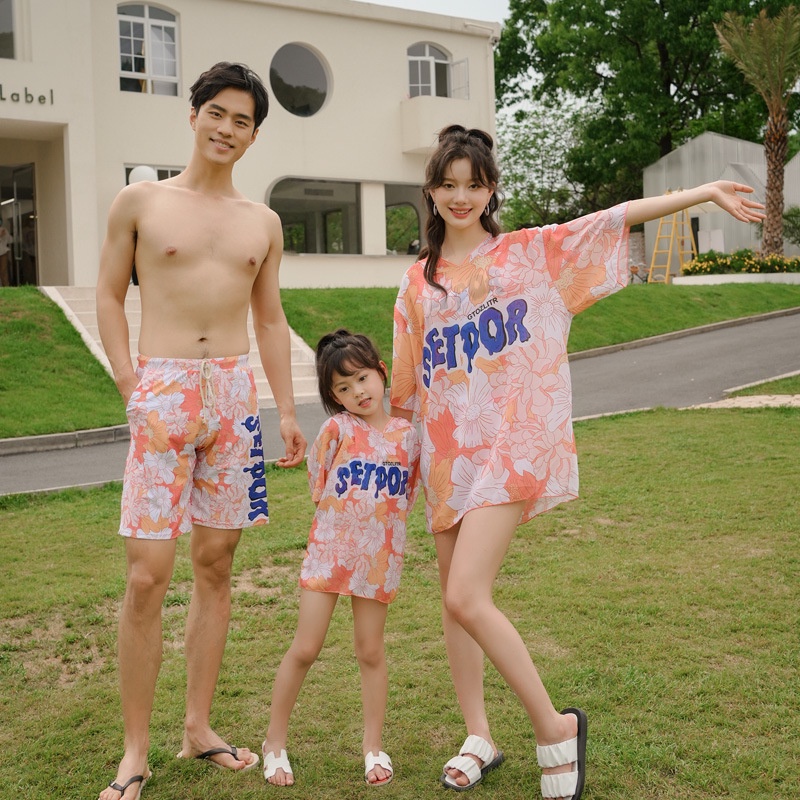 Bộ Đồ Bơi Ba Mảnh Che Bụng Thời Trang Cho Mẹ Và Bé