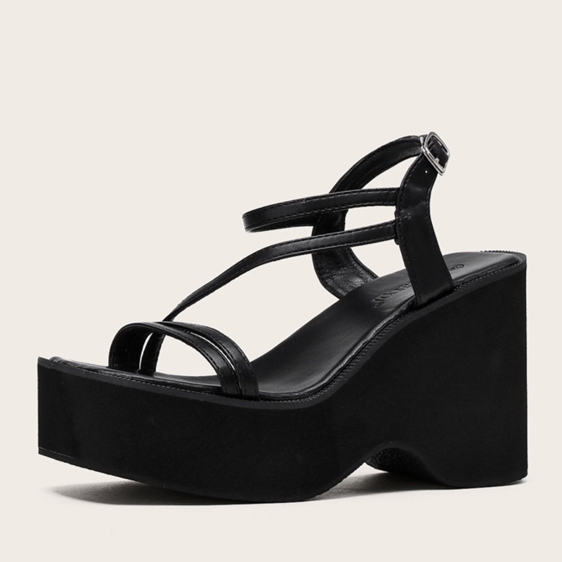 Giày Sandal Cao Gót 8CM Đế Xuồng Dày 35-40 Chống Thấm Nước Phong Cách Mới Mùa Xuân 2023