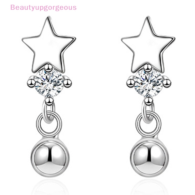 [Beautyupgorgeous] Set 2 Đôi Bông Tai Pha Lê Hình Ngôi Sao Mini Hàn Quốc Helix Sụn Sụn Tai Cho Nữ