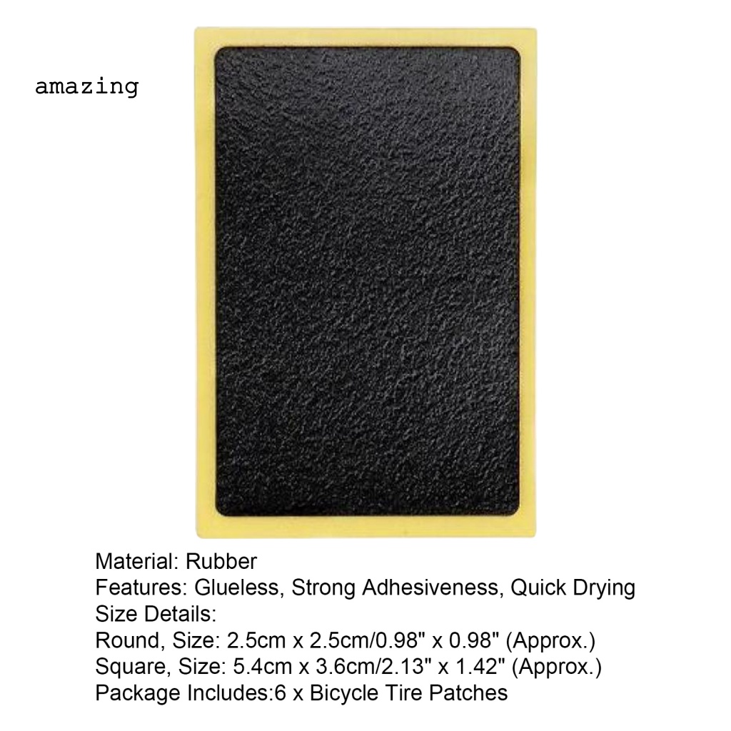 Bộ 6 Miếng Vá Lốp Xe Đạp Chuyên Nghiệp Nhanh Khô