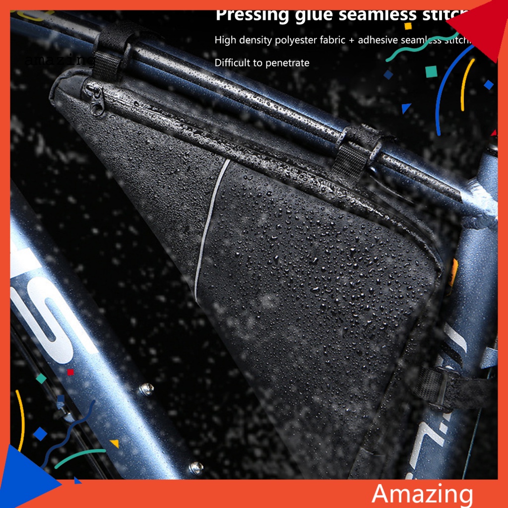 Túi Đựng Đồ Hình Tam Giác Màu Đen Gắn Khung Xe Đạp Tiện Dụng