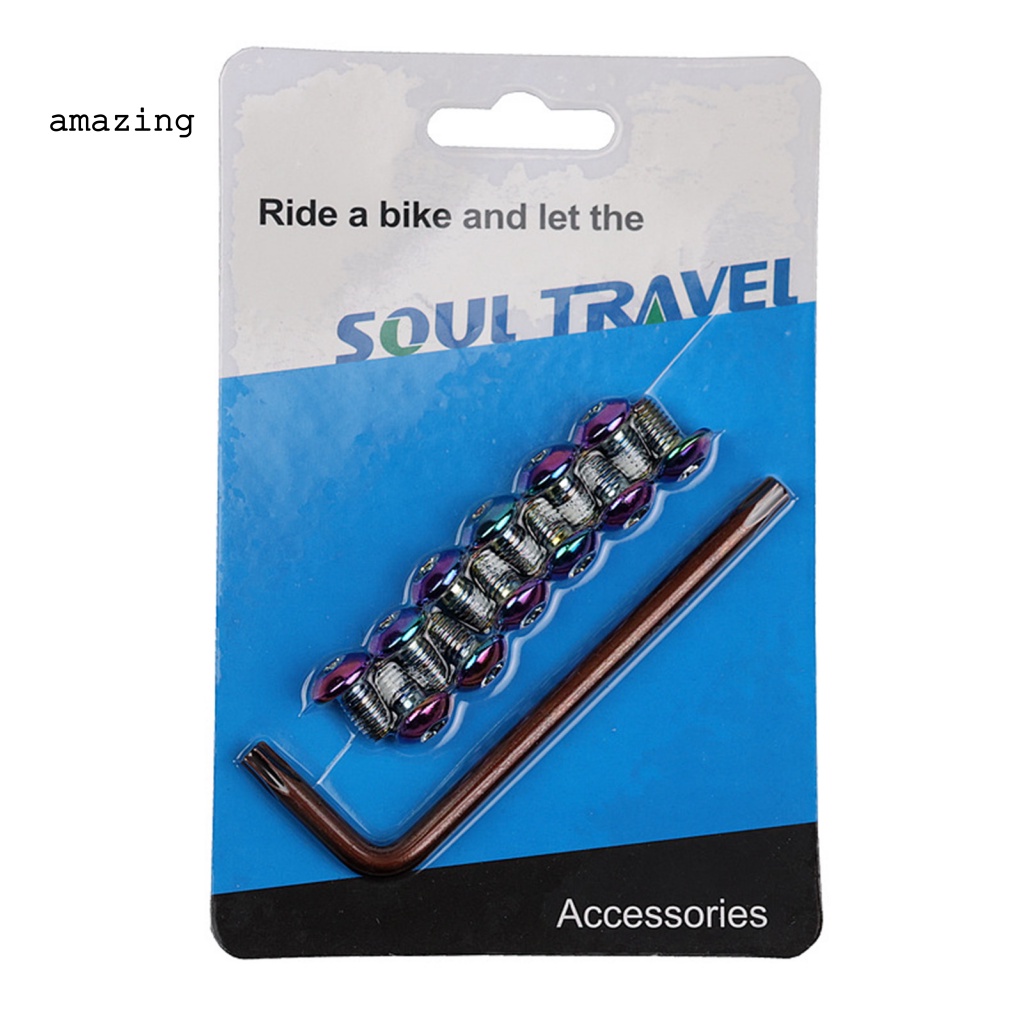 Bộ 12 Ốc Vít Đĩa Xe Đạp Màu Sắc Tươi Sáng Chống Trượt Độ Bền Cao