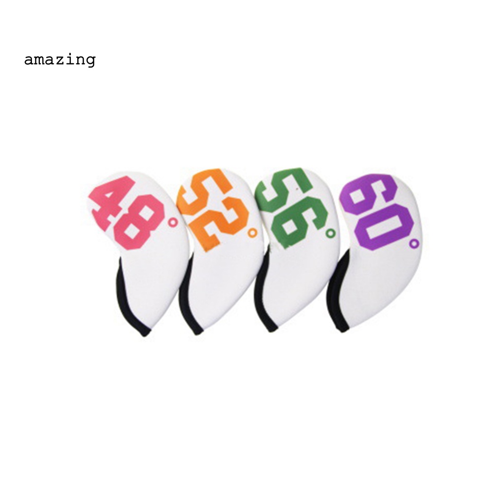 Bộ 4 / 7 Vỏ Bọc Bảo Vệ Đầu Gậy Đánh Golf 48-60 Độ In Số Màu Sắc Tươi Sáng Di Động Tiện Dụng