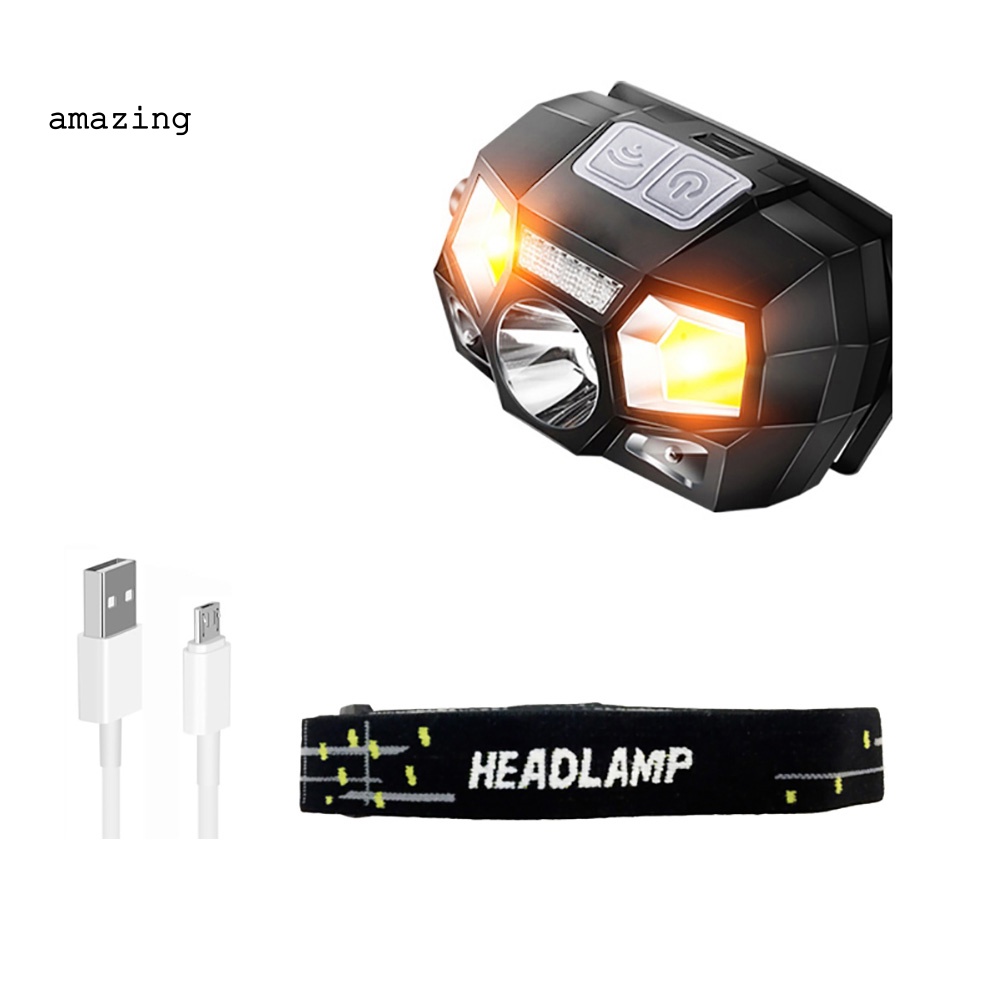 Đèn LED Đeo Đầu Cảm Biến Cử Chỉ Ban Đêm 5000LM Cắm Trại Tiện Dụng