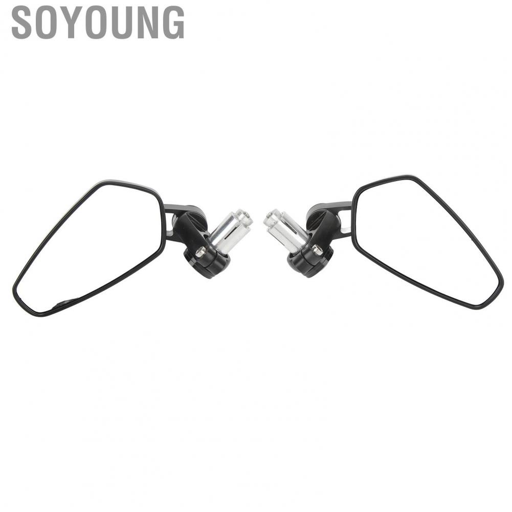 Soyoung Motorcycle Rear View Mirror  22mm Handle Bar End Mirrors Adjustable Angle Black Housing Shockproof  for MT03 MT07 FZ07 MT09