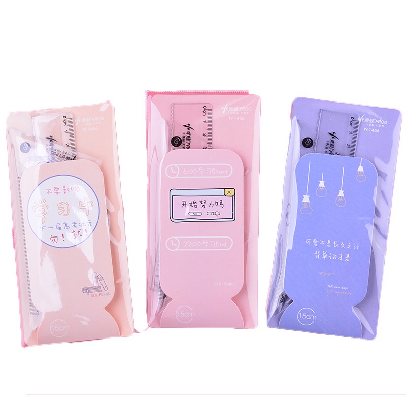 Set 4 Thước Kẻ Trong Suốt Hình Tam Giác 15cm
