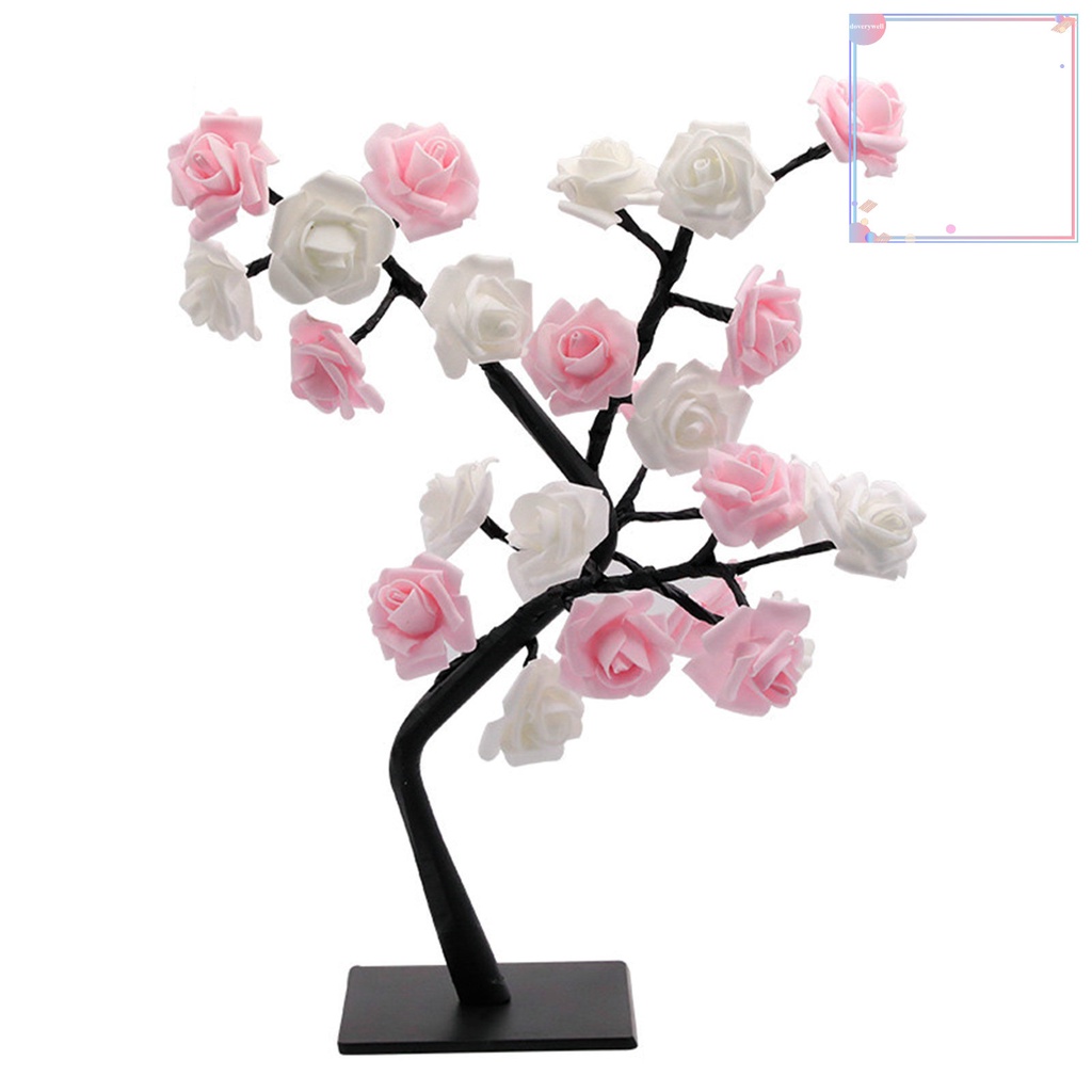 [DDJ] Đèn LED Để Bàn Hình Hoa Hồng Mềm Mại Công Suất Thấp Kết Nối Cổng USB Có Thể Tháo Rời