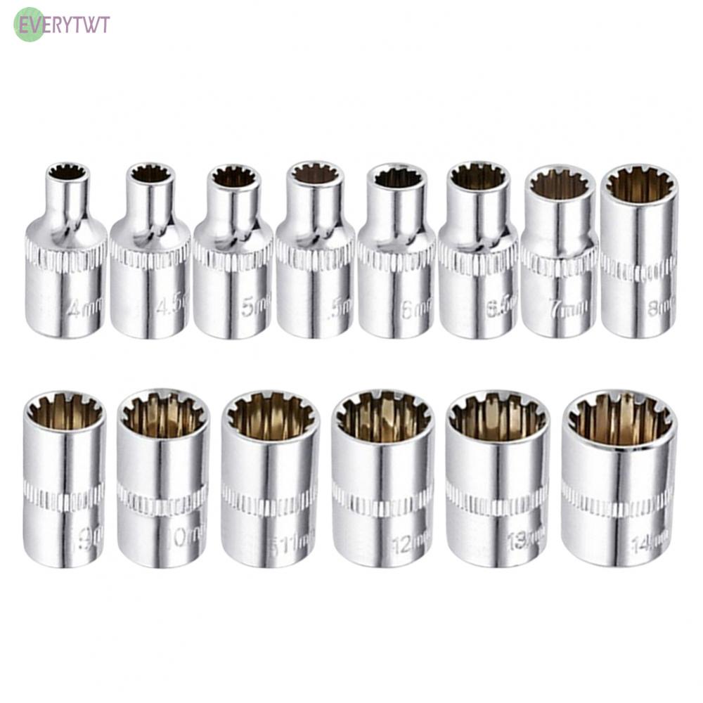 ⭐2023 ⭐Socket Bit 12 Point Adapter Han Tool Ratchet Wrench Socket Head 1/4 Torx Bit