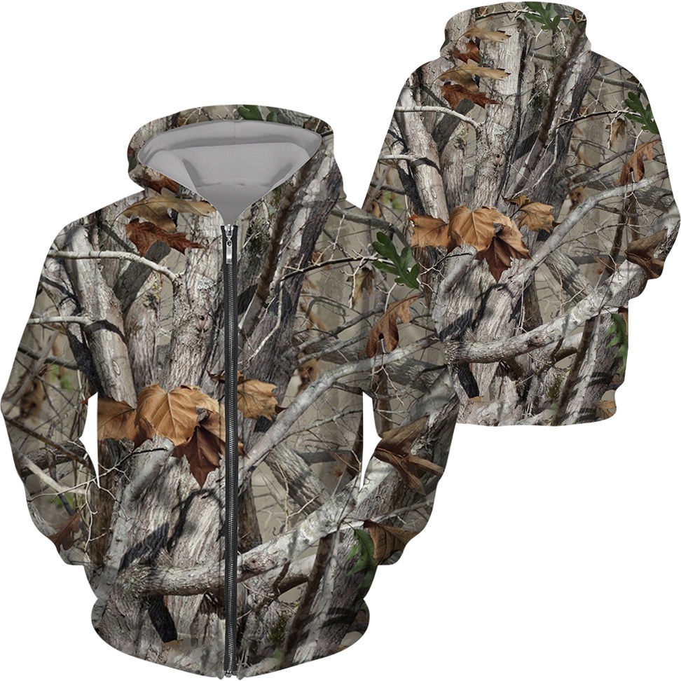 Áo Khoác Khóa Kéo Họa Tiết Lá Phong 3D Thời Trang Thu Đông Cho Nam