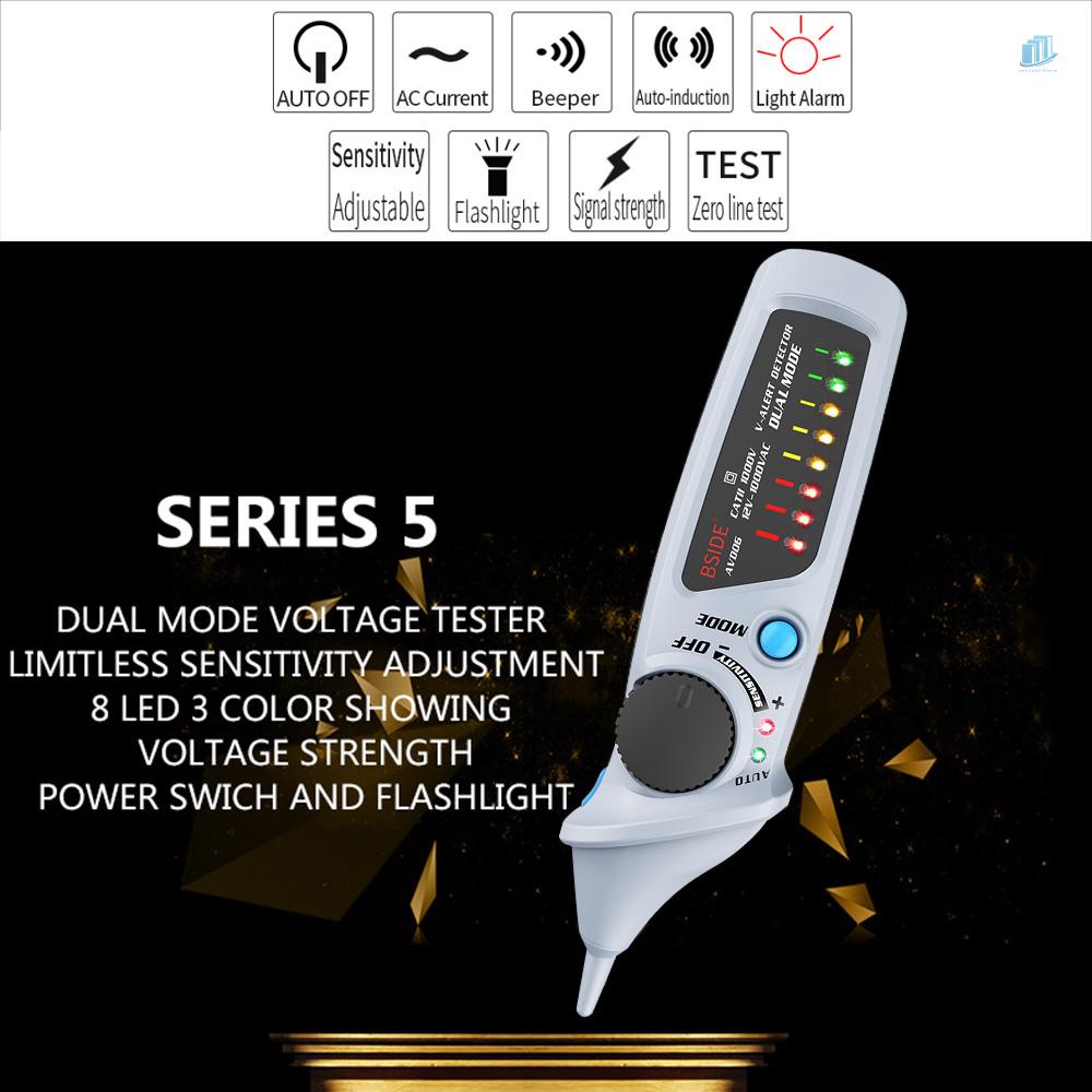 Bút Thử Điện Thông Minh BSIDE AC Không Tiếp Xúc Tự Động Cảm Ứng Âm Thanh &amp; Ánh Sáng Hai Chế Độ NCV