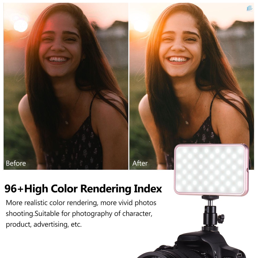 Bảng Đèn LED Mini Andoer FL-08 3000K-5500K Có Thể Sạc Lại Kèm Ngàm Gắn Cho Máy Ảnh DSLR