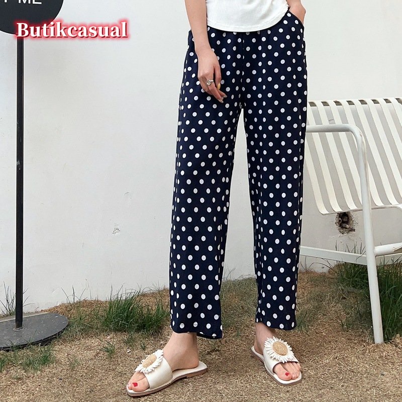 Quần Dài Dáng Rộng Suông Bằng Lụa cotton In Họa Tiết Thời Trang Mùa Hè 2023 Dành Cho Bạn Nữ