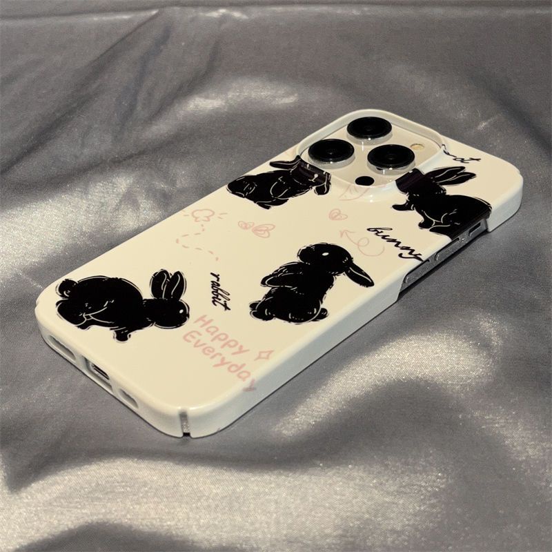Ốp Điện Thoại Cứng In Hình Thỏ Đen Phong Cách Âu Mỹ Cho Apple max8P 13 x12 1114pro / PPAE