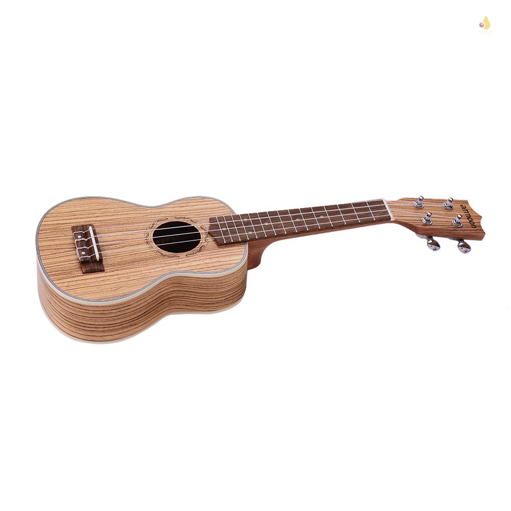 Đàn Ukulele Soprano 21 Inch Bằng Gỗ Ngựa Vằn Dành Cho Người Mới Bắt Đầu