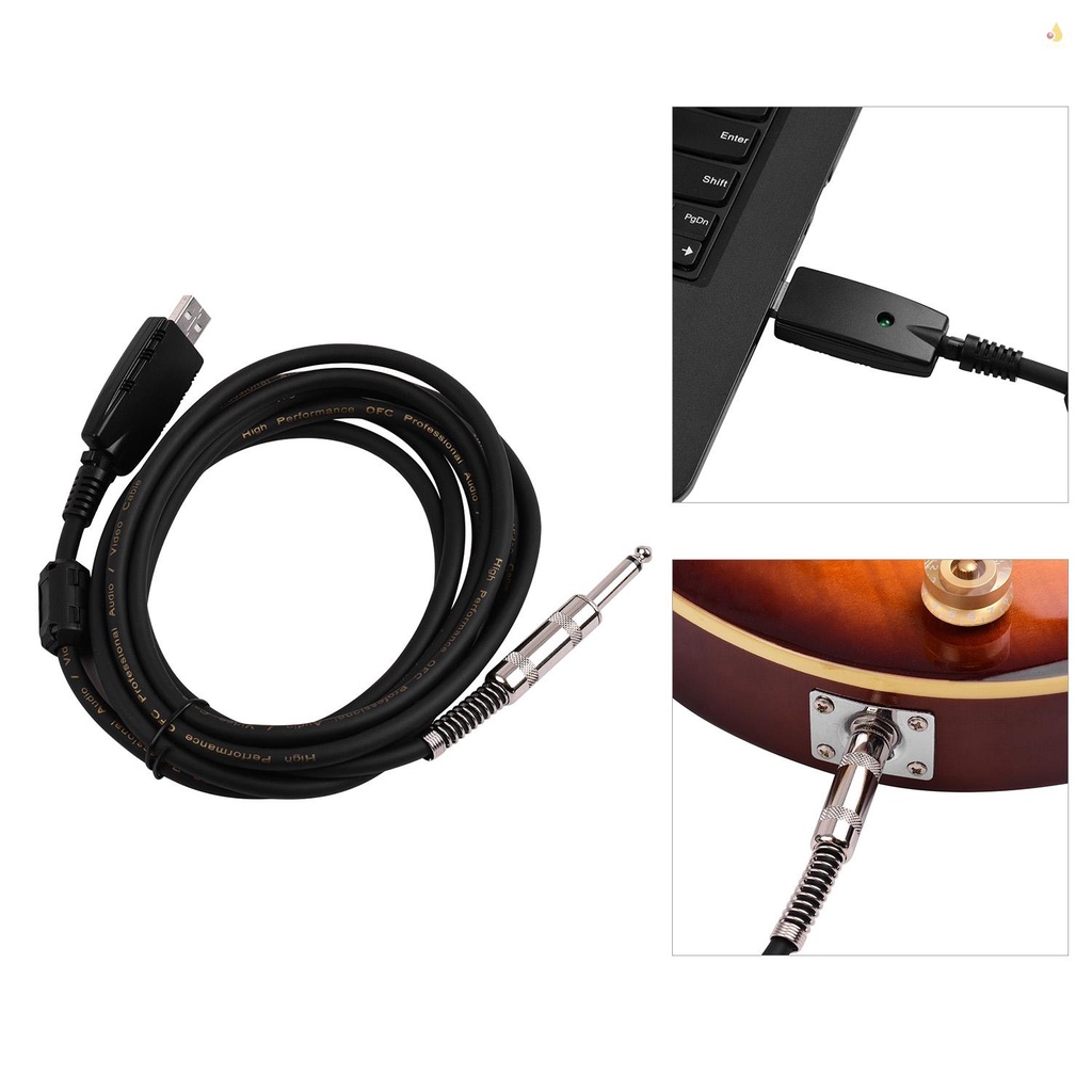 Dây Cáp Kết Nối Đàn Guitar Điện Andio Giao Diện USB 6.35mm (1 / 4inch) Mono