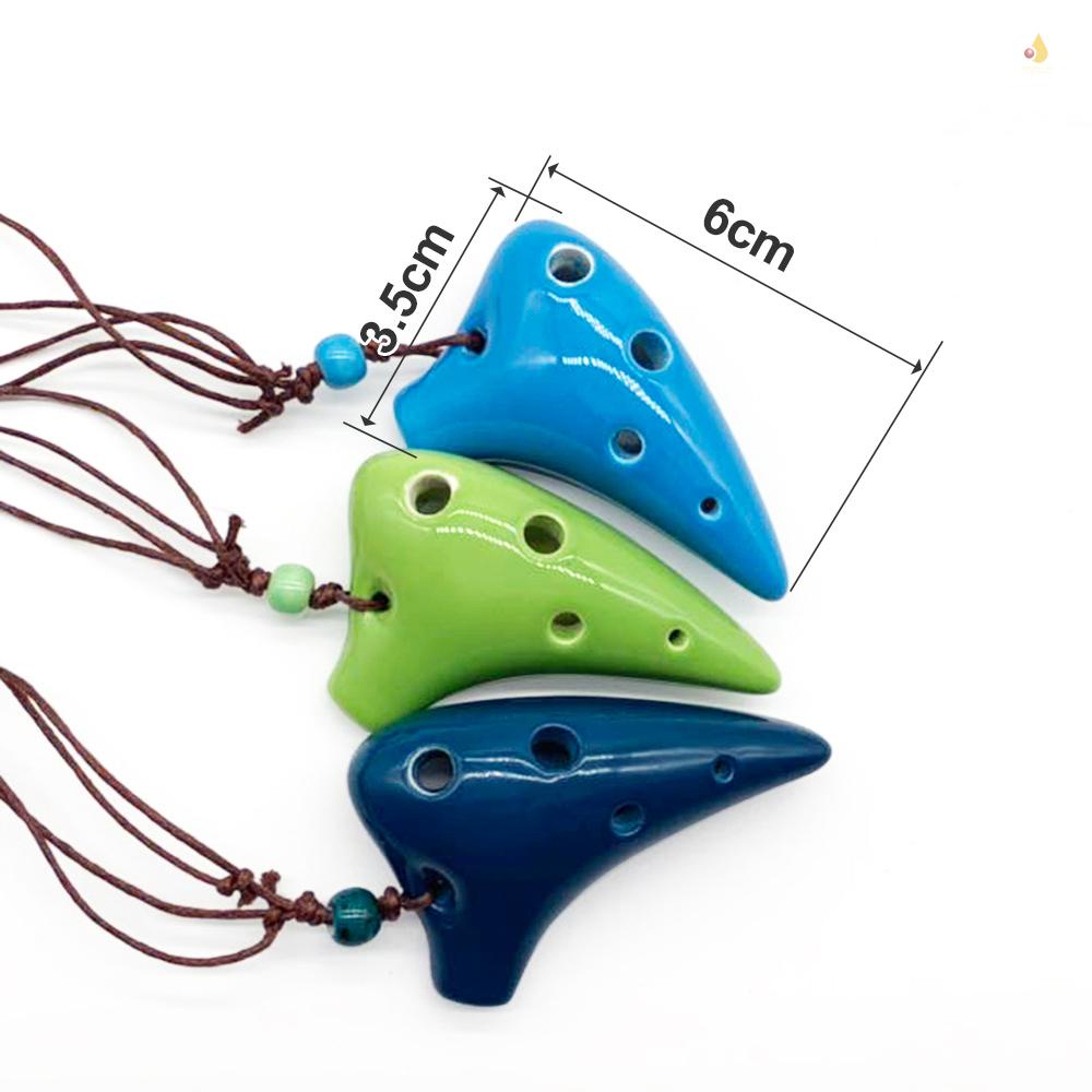 Nhạc Cụ Ocarina Alto Cầm Tay 6 Lỗ Bằng Gốm Có Dây Buộc Cho Người Mới Bắt Đầu