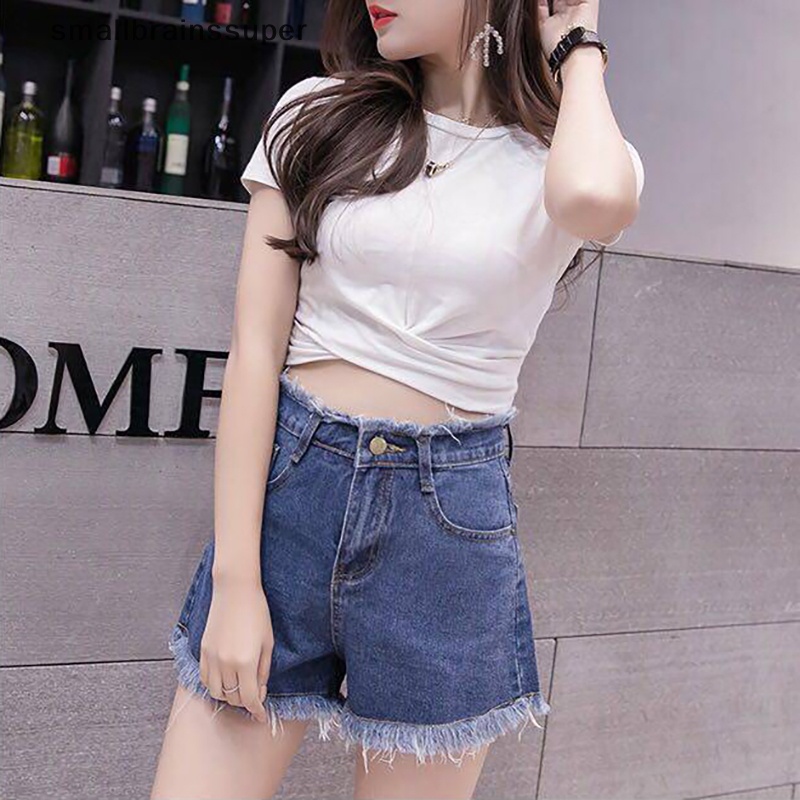 Quần Short Denim Lưng Cao Dáng Rộng Thời Trang Mùa Hè 2023 Cho Nữ