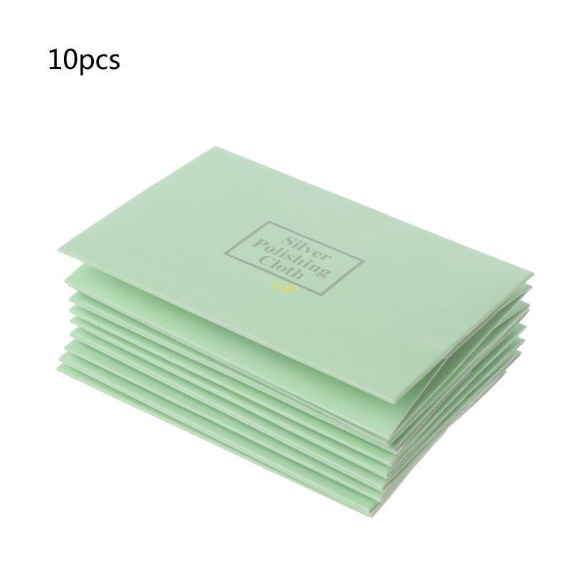 Bộ 10 Khăn Lau Đánh Bóng Trang Sức Bằng Cotton Tinh Khiết Màu Vàng / Bạc Làm Sạch Trang Sức