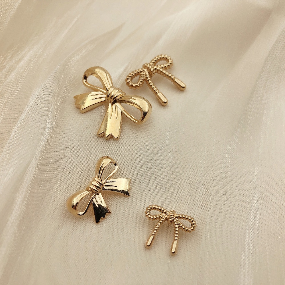 10 nút kim loại Bowknot Nút vàng rỗng cho phụ nữ Phong cách áo len Nút áo khoác phù hợp với áo sơ mi dệt kim Nút trang trí cho áo sơ mi