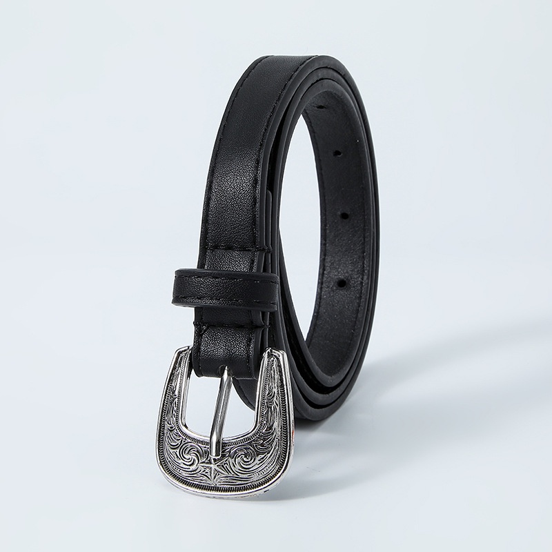 Thắt Lưng Mỏng Cài Khóa Khắc Họa Tiết Cổ Điển Mới 2023