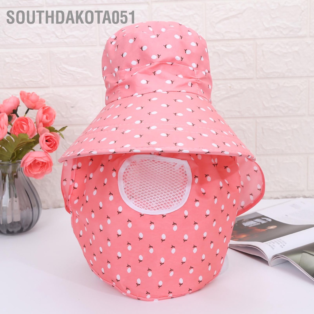 Southdakota051 Mũ Chống Nắng Rộng Vành Có Cổ Vạt Mặt Che Tia UV Polyester Mùa Hè Nón Câu Cá Cắm Trại Chèo Thuyền Đi Bộ Đường Dài