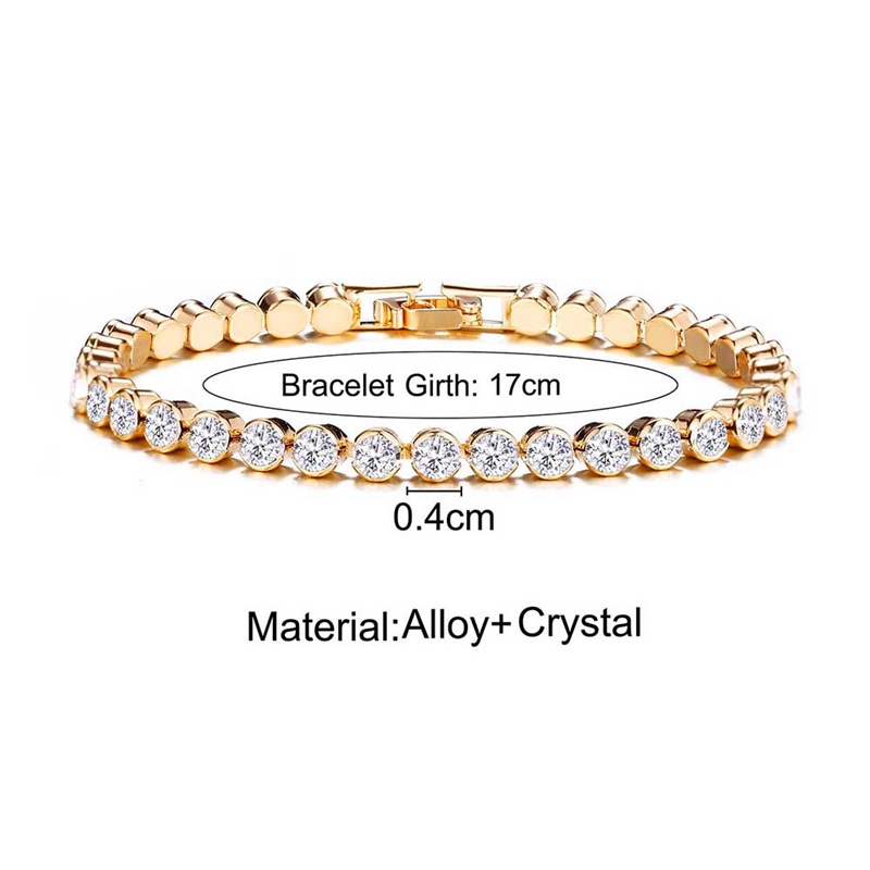 Vòng Tay Chuỗi Xích Đính Đá Pha Lê Phong Cách Hip Hop Thời Trang