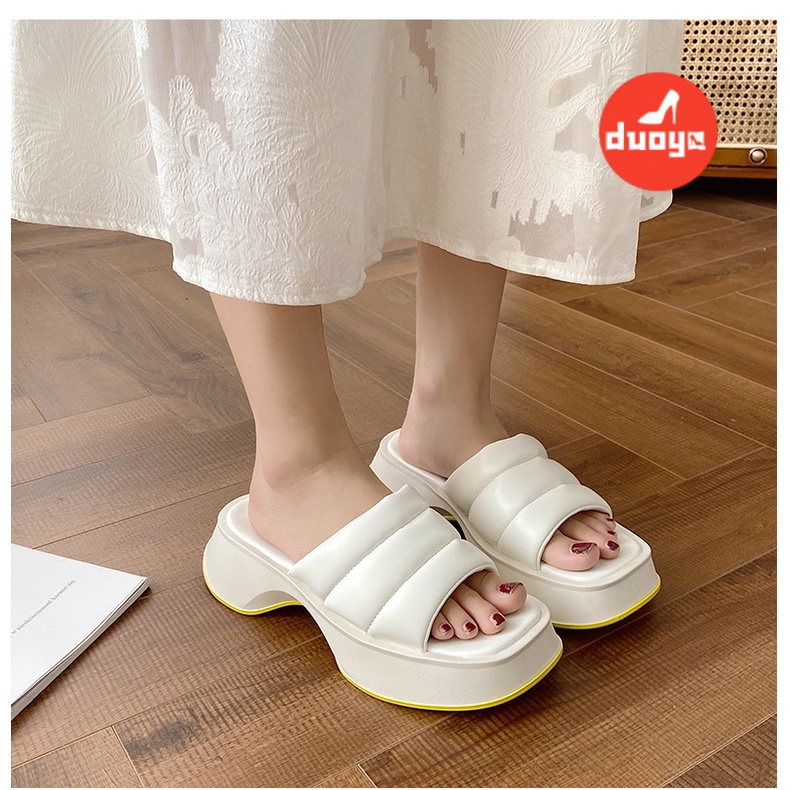 Duoya Dép Sandal Đế Dày Thời Trang Mùa Hè Dễ Phối Đồ Dành Cho Nữ Dép Đế Dày Thời Trang Dành Cho Nữ