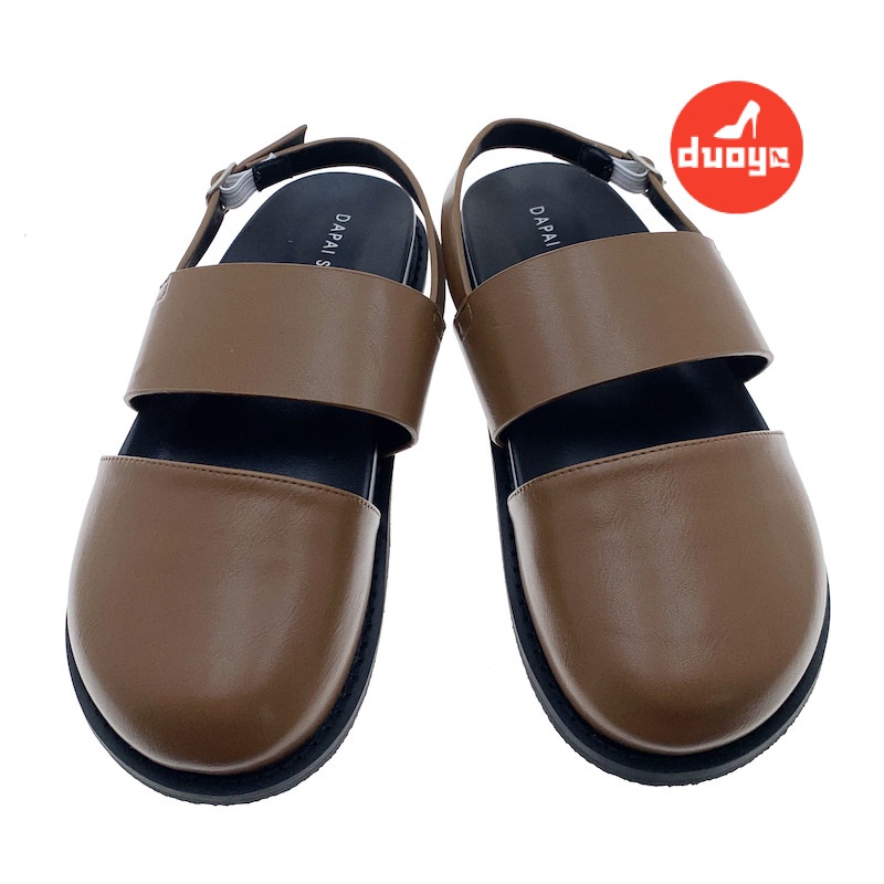 Duoya Tóc Thẳng ~ [Hàng Có Sẵn] Dép Muller Đế Phẳng Dày Hở Ngón Quai Dây Cài Khóa Sau Dành Cho Bạn Nữ Miễn Phí Vận Chuyển