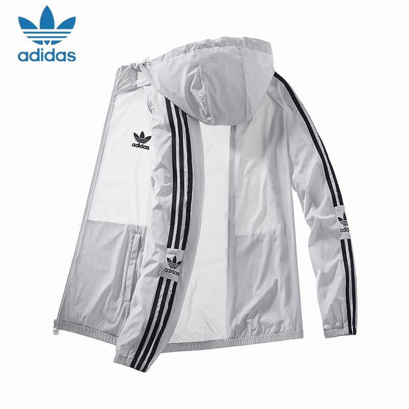 Áo Khoác Chống Nắng 100% Chính Hãng Thêu Logo Adidas Có Khóa Kéo Thời Trang Cho Nam Và Nữ