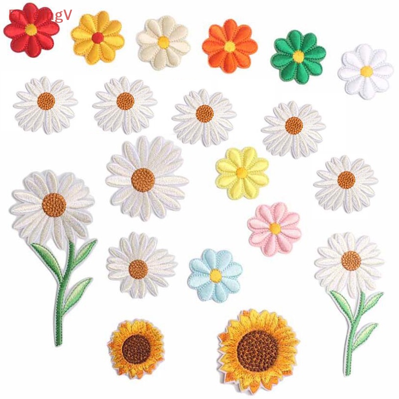 Miếng Dán Ủi Quần Áo / Túi Xách Hình Hoa Cúc Thêu Xinh Xắn