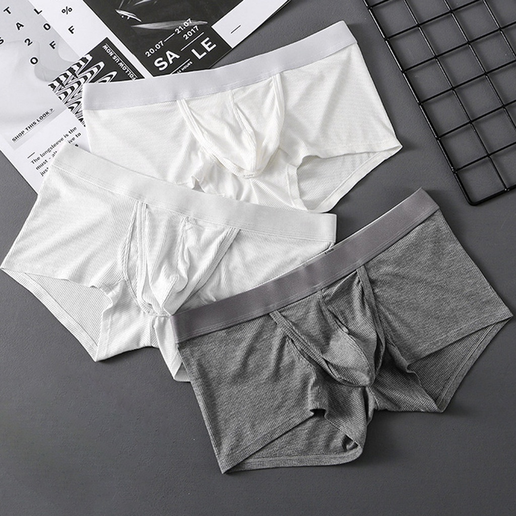 Quần Lót Boxer Lưng Thun Gân Siêu Co Giãn Hở Phía Trước Dáng Chữ U Màu Trơn Gợi Cảm Cho Nam Giới