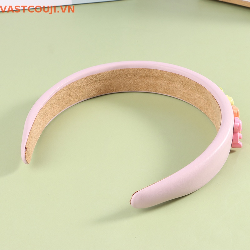 Băng Đô Cài Tóc Bằng Xốp Màu Kẹo Hình Gấu VASTJI Cho Nữ