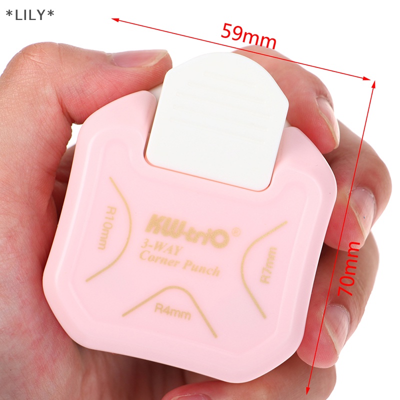 LILY Mini góc rounder đấm 3 cách góc cắt DIY tròn edgers xén uuu