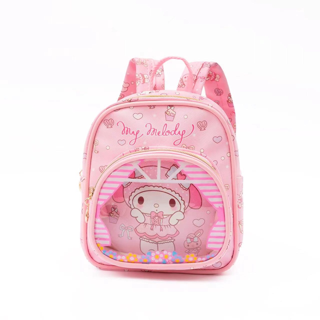 Balo Da Mini Chống Thấm Nước Họa Tiết Kuromi Lingabel Dễ Thương Cho Bé