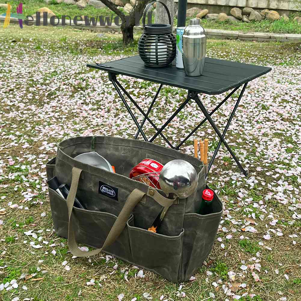 Hộp Đựng Đồ Cắm Trại Nhiều Ngăn Bằng Vải Canvas Chống Nước Có Thể Gấp Gọn