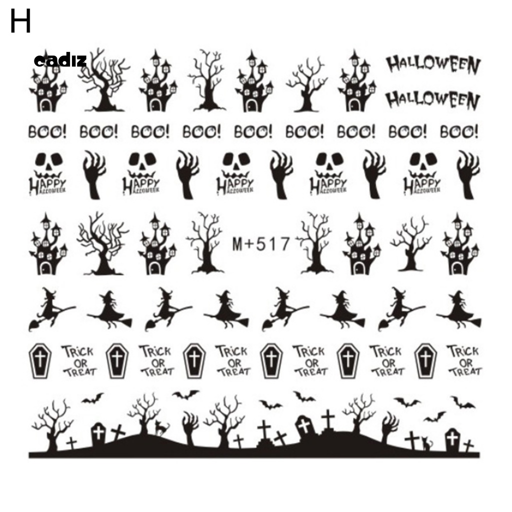 Miếng Dán Trang Trí Móng Tay Họa Tiết Halloween Độc Đáo