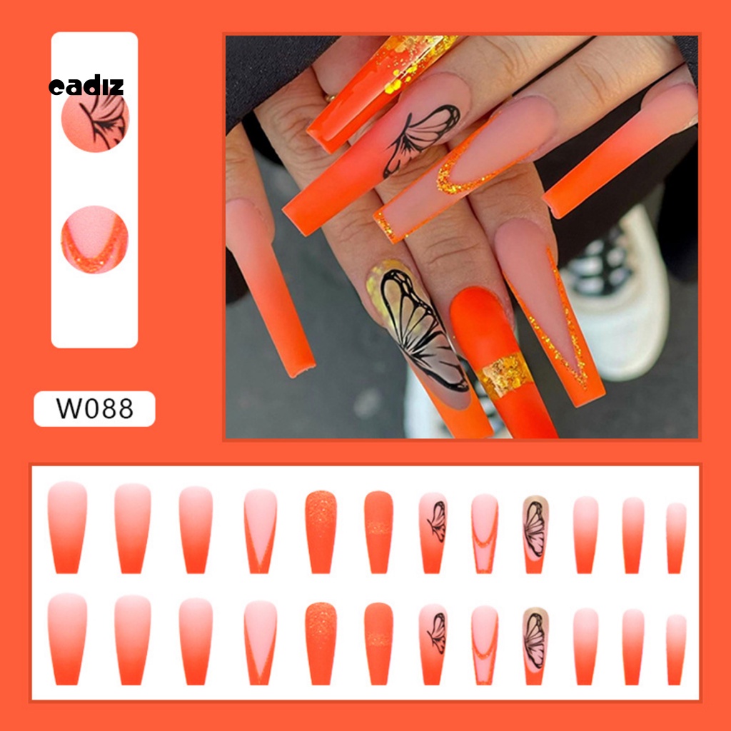 Bộ 24 Móng Tay Giả Che Phủ Toàn Diện Kèm Keo Dán Có Thể Tái Sử Dụng