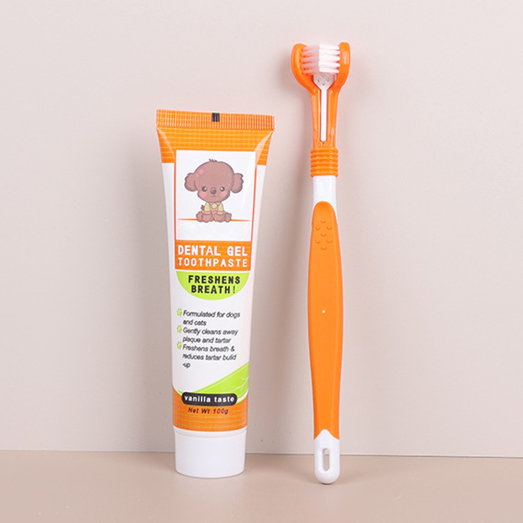 Bộ 2 Bàn Chải Đánh Răng Hương Vanilla Tươi Mới Cho Thú Cưng