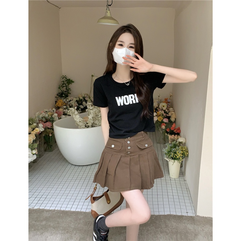 Áo Thun Tay Ngắn Cổ Tròn In Chữ Thời Trang Dành Cho Nữ