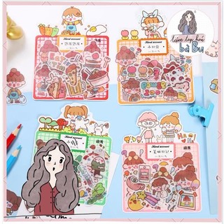 Gói 40 pcs sticker dễ thương nhiều chủ đề DIY