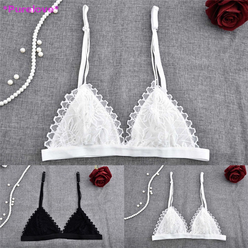 Áo Ngực Ren Hoa Hình Tam Giác Không Đệm Lót Thời Trang Mới